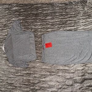 Gray Top & Maxi skirt Set